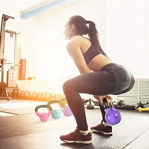 Yes4All Kettlebell, Stable Flat Bottom Kettlebell, Cast Iron Sets for Full Body Workout, Push Up, Grip Strength Training