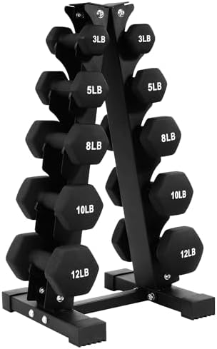 BalanceFrom Neoprene Coated Iron Dumbbell Hex Weights Set for Strength Training at Home | BalanceFrom Non-Slip Iron Dum