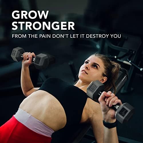 Yes4All Rubber Grip Encased Hex Dumbbell - Anti-Slip Hand Weights for Home Gym, 5-50 LBS Adjustable | Yes4All Rubber G