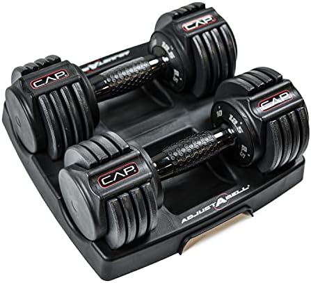 Adjustable Round Dumbbell Weights | CAP Barbell | Multiple Handle Options, Singles & Pairs | 1|5 lb, 25 lb & 55 lb | Gym