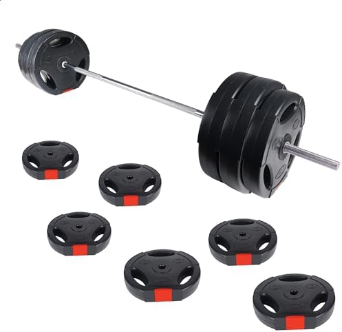 Fitvids Vinyl Standard 1-Inch Plate Weight Plate Set for Strength Training and Bodybuilders at the Gym