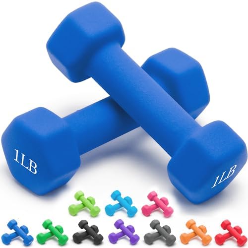 Portzon Dumbbells 10 Colors Options 1-15LB Anti-Slip Anti-Roll Hex Shape