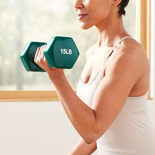 Amazon Basics Vinyl Coated Dumbbell Hand Weights for Home Gym Fitness Lovers | Amazon Basics Vinyl Coated Dumbbell Hand