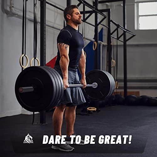 LIONSCOOL Olympic Barbell 7FT for Weightlifting and Powerlifting - 1500lbs Capacity - Strength Training for Squats, Dead