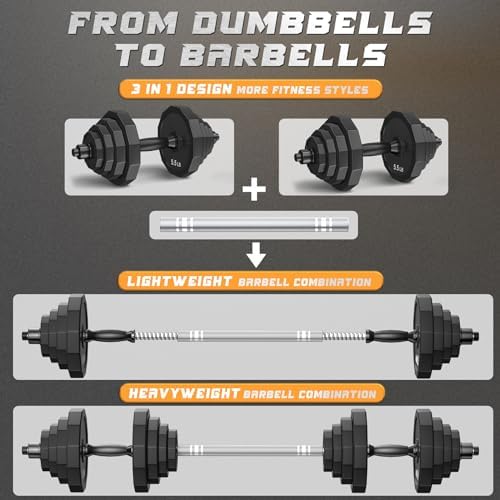 KISS GOLD Adjustable Dumbbells with Solid Steel Home Gym Equipment for Men and Women Strength Training KISS GOLD 22Lbs 4