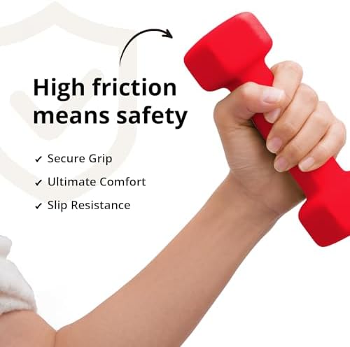 Portzon Dumbbells 10 Colors Options 1-15LB Anti-Slip Anti-Roll Hex Shape