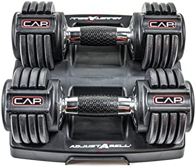 Adjustable Round Dumbbell Weights | CAP Barbell | Multiple Handle Options, Singles & Pairs | 1|5 lb, 25 lb & 55 lb | Gym