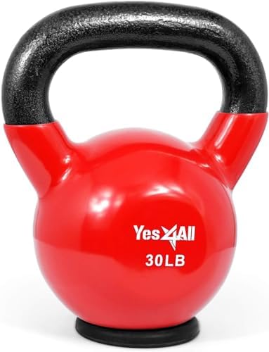 Yes4All Rubber Base Kettlebells for WomenStrength Training (10-65 lbs) Yes4All Kettlebells for Women Fitness Rubber Ba