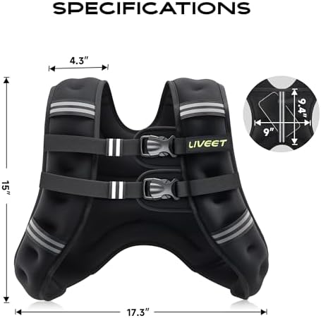 SGS Certified Weighted Vest for Women with Pocket | Reflective Weight Vest 15 lb for Men Running Strength Training | Ad