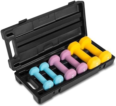 Yes4All Neoprene Coated Dumbbell Hand Weight Sets - Multiple Weight Options - Workout Equipment for Home Gym, Athletes,