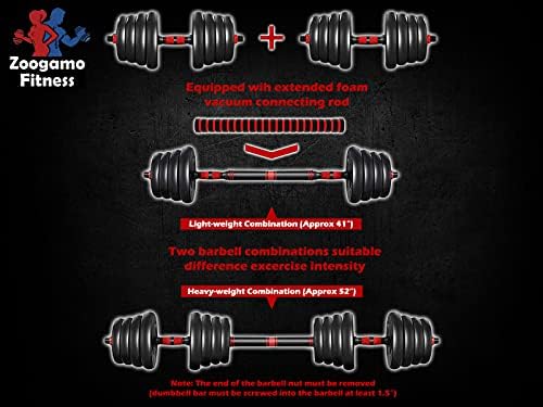 Adjustable Dumbbells Set for Home Gym Work Out Training | Free Weight with Connecting Rod Ideal for Fitness Enthusiasts