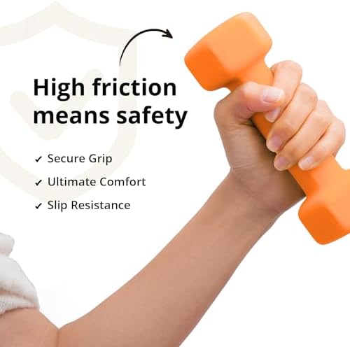 Portzon Dumbbells 10 Colors Options 1-15LB Anti-Slip Anti-Roll Hex Shape