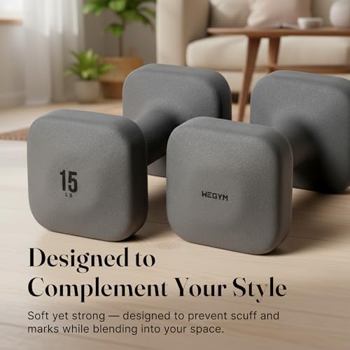 SafeGrip Square Dumbbells Anti Slip Handles for Home Workouts | WeGym SafeGrip Square Dumbbells Stable Design Prevents