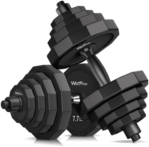 KISS GOLD Adjustable Dumbbells with Solid Steel Home Gym Equipment for Men and Women Strength Training KISS GOLD 22Lbs 4