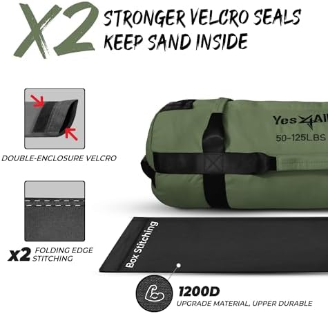 Yes4All Adjustable Sand Bags for Workout, Ideal for Home Gym and Fitness Lovers, Multiple Colors and Sizes Available (5