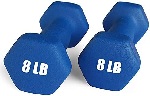 Portzon Dumbbells 10 Colors Options 1-15LB Anti-Slip Anti-Roll Hex Shape