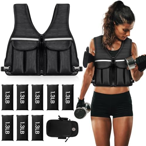 Prodigen Adjustable Weighted Vest for Weight Loss and Strength Training | Prodigen Weight Vest with 8 Removable Sandbag