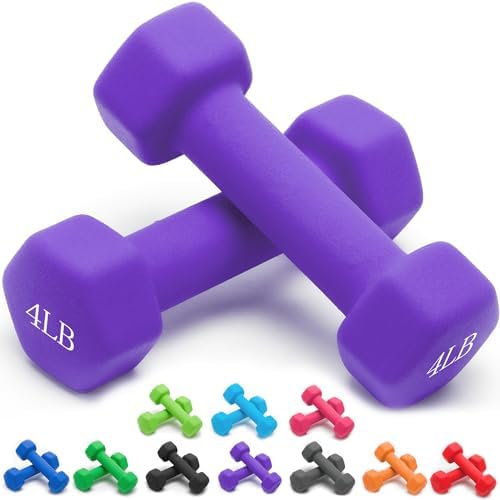 Portzon Dumbbells 10 Colors Options 1-15LB Anti-Slip Anti-Roll Hex Shape