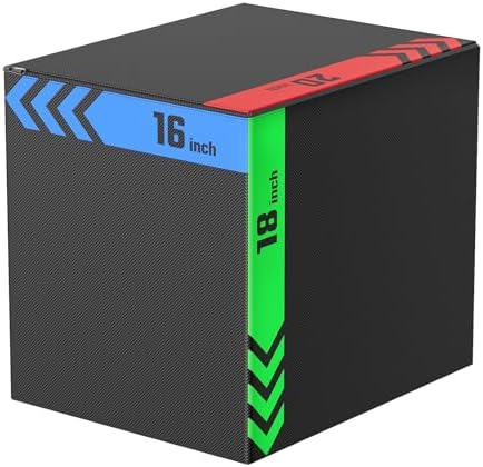 Papababe 3-in-1 Plyometric Jump Box Workout Equipment, Home Gym Box Jumps, Anti Slip Surface and High Density Foam, Home