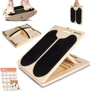 3-in-1 Slant Board & 180°/360° Balance Board, Portable 6 Angle Adjustable Calf Stretcher, Anti-Slip 300LBS Wobble Board