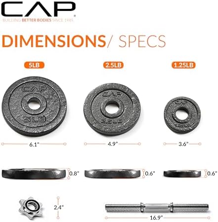 CAP Barbell Adjustable Dumbbell Weight Set for Home Gym Fitness Lovers | Ideal for Home Workouts and Muscle Building |