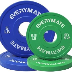 EVERYMATE Fractional Weight Plates for Cross Training - Olympic Bumper Plates - Steel Insert - 1.25LB, |5LB, 5LB