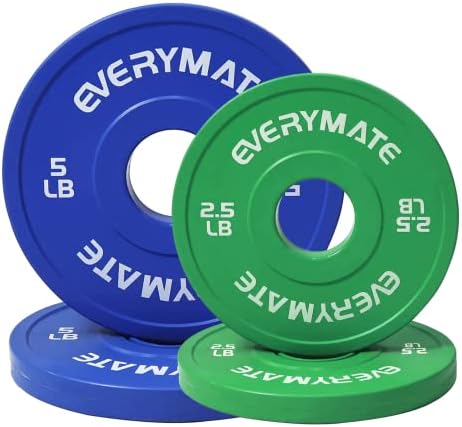 EVERYMATE Fractional Weight Plates for Cross Training - Olympic Bumper Plates - Steel Insert - 1.25LB, |5LB, 5LB