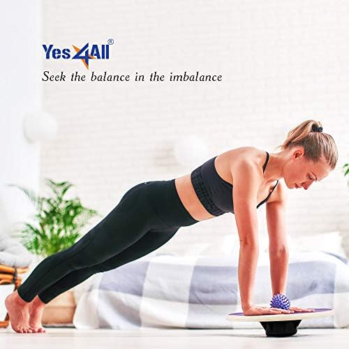 Yes4All Versatile Wooden Wobble Balance Board, Core Training, Exercise Balance Stability Trainer