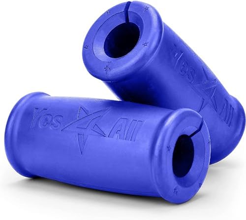 Yes4All Thick Dumbbell Handles Grips, Firm Rubber Barbell Grips for Increasing Forearm Strength and Muscle Building in W