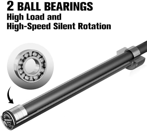 RitFit 7FT Olympic Barbell for Strength and Weightlifting Training - 2 Inch Olympic Bar for Squat, Deadlift, Bench Press