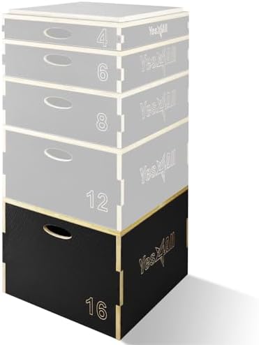 Yes4All 3 In 1 Wooden Plyo Box for Home Jump Training and Outdoor Exercise | Yes4All Plyometric Box Platform: Versatile