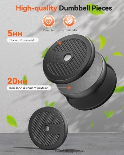 FEIERDUN Adjustable Dumbbells for Home Gym Use by Men and Women during Fitness Exercises