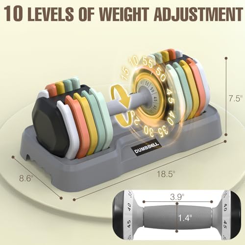 Adjustable 25/55 lbs Dumbbell Set for Home Workout, Suitable for Men and Women, Pair Dumbbells with Adjustable Weights