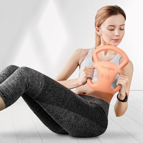 Yes4All Kettlebell, Strength Training Kettlebells for Women, Wide Multi-grip Textured Handle for Home Gym Exercises & Fu
