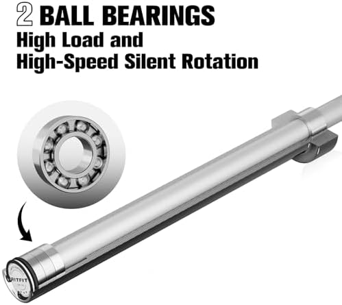 RitFit 7FT Olympic Barbell for Strength and Weightlifting Training - 2 Inch Olympic Bar for Squat, Deadlift, Bench Press
