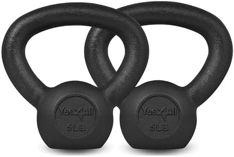 Yes4All Cast Iron Kettlebell, Strength Training Kettlebells 80 Lb (5,10,15,20,25,30,35,40,45,50,60,70,80 Lb) for Full Bo