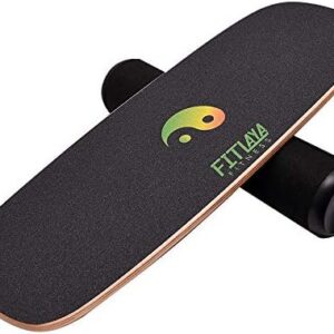 Fitlaya Fitness Balance Board Trainer Wooden Training Equipment for Beginners and Athletes in Fitness, Hockey, and Skate