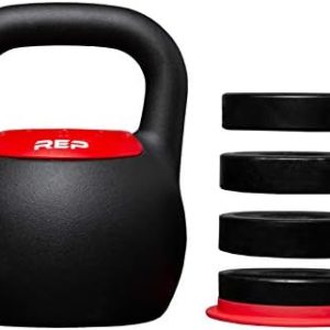 REP Fitness Adjustable Kettlebell for Home Gym | Strength Training Equipment for Men and Women | Compact Steel Bell with