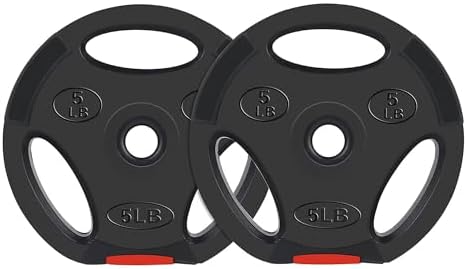 Fitvids Vinyl Standard 1-Inch Plate Weight Plate Set for Strength Training and Bodybuilders at the Gym