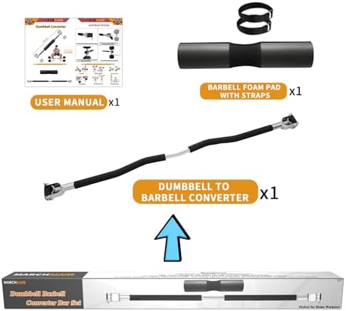 Adjustable Dumbbell Barbell Converter Set for Home Gym and BowFlex Compatibility | All-Steel Adjustable Dumbbell Conver