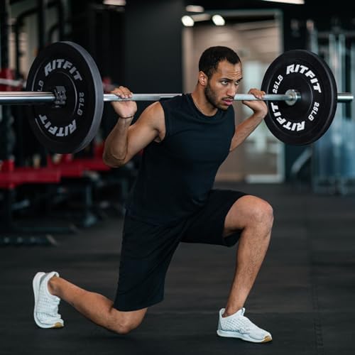 RitFit 7FT Olympic Barbell for Strength and Weightlifting Training - 2 Inch Olympic Bar for Squat, Deadlift, Bench Press