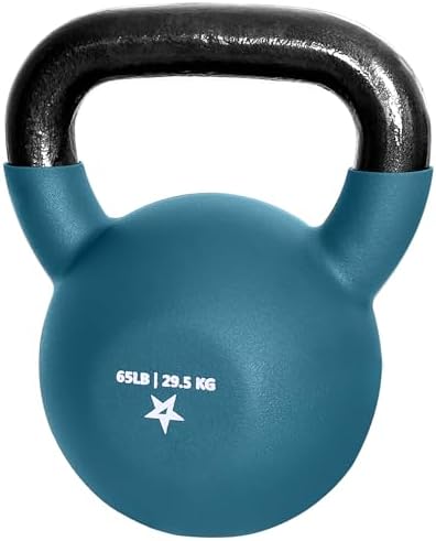 Yes4All Kettlebell - 35 LB Neoprene Coated Cast Iron Kettlebell for Home Gym, Wide Grip Handle & Flat Bottom for Swings