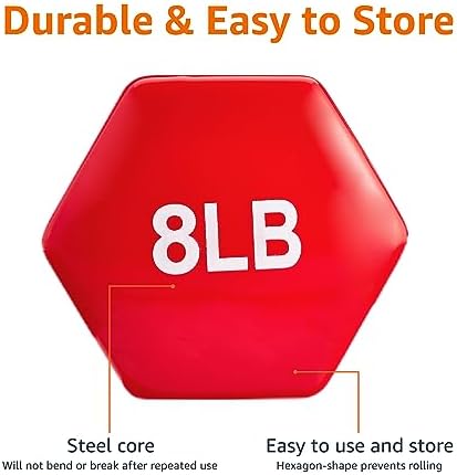 Amazon Basics Vinyl Coated Dumbbell Hand Weights for Home Gym Fitness Lovers | Amazon Basics Vinyl Coated Dumbbell Hand