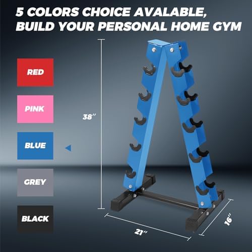 RitFit 250LB Rubber Hex Dumbbells with Weights Rack for Home Strength Training | RitFit 300LB Rubber Hex Dumbbells and