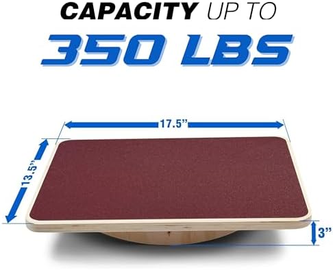 Yes4All Professional Anti-Slip Rocker Board for Leg Workout and Standing Desk Use | Yes4All 350LBS Wood Balance Board,