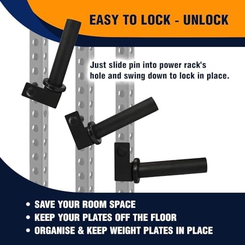 Yes4All Heavy Duty Power Rack J-Hooks & Attachments for 2x2 & 3x3 Power Racks – Ideal for Home Gym Fitness Lovers
