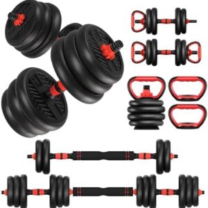 Adjustable Dumbbells for Home Gym, 20/30/40/60/80lbs Set, Fitness Equipment Used as Barbell/Kettlebells/Push Up Stand, L