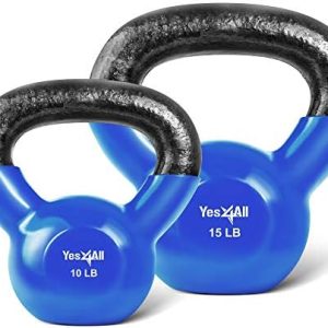 Yes4All Vinyl Coated Kettlebell - Full Body Workout, Push Up, Grip Strength Training and Weights Exercises | Yes4All Ca