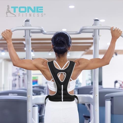 Tone Fitness Weighted Vest for Home Workouts or Outdoor Training - 8lb or 12lb, Adjustable Fit for Men and Women | Tone
