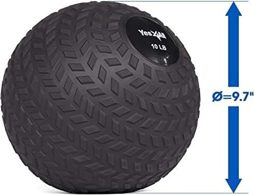 Yes4All Combo Hedgehog Balance Pod and Slam Balls Tread Black 10 lbs Core Strength Stability Coordination